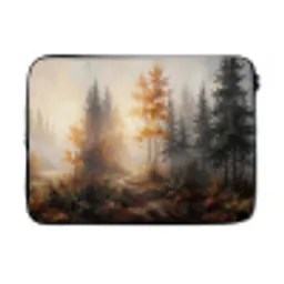 Bospad - Herfstbladeren - Natuur - Schilderachtig - Oranje laptophoes neopreen klein -3d