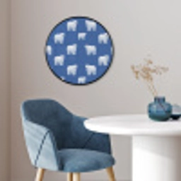 IJsbeer - Patroon - Blauw Fotolijst rond zonder passe partout klein 856 -sfeer2