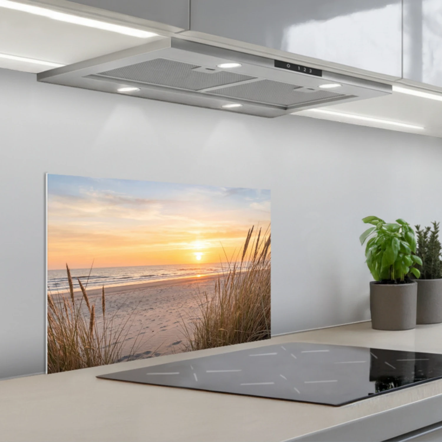 Zonsondergang - Duinen - Zee keuken achterwand spatscherm klein -3d_schuin
