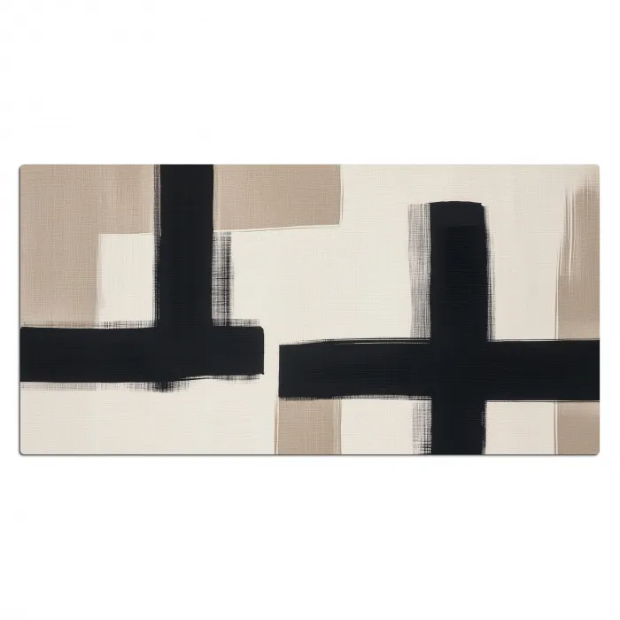 Zwart - Abstract - Japandi Muismat XXL klein -3d_leeg