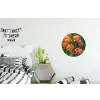 Bloemenveld - Zonnestralen - Oranje Wandcirkel aluminium klein -kinderkamer