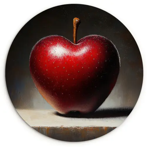 Apple - Hart - Rood Wandcirkel plexiglas klein -3d