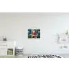Kerstman - Glas - Kleurrijk textielposter latten blank klein -kinderkamer