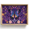 Sierlijk - Bloemen - Vlinder - Paars Dienblad Rechthoek middel -z3d_shopping