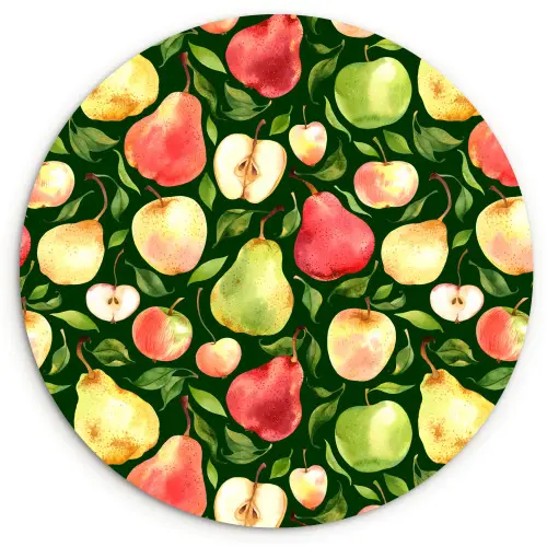 Appels - Peren - Fruit - Groen Wandcirkel plexiglas klein 852 -3d