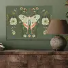 Bloemen - Bladeren - Olijfgroen - Vlinder PET vilt klein -sfeer2