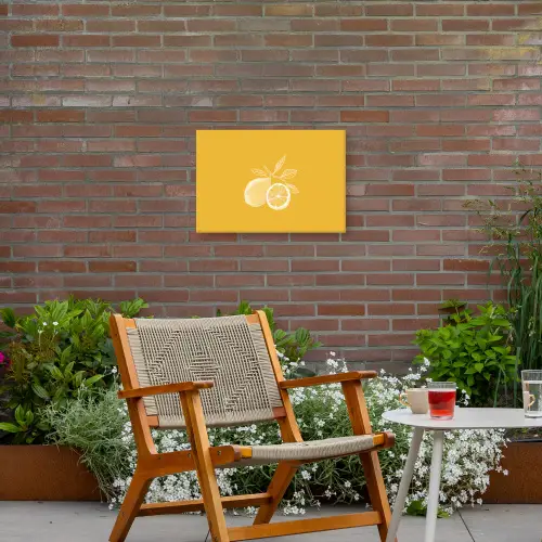 Citroenen - Illustratie - Minimalistisch - Geel Tuinposter op houten frame 2 cm dik klein -sfeer3