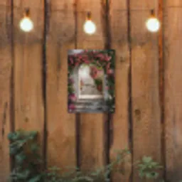 Doorkijk - Rozen - Vintage - Poort tuinposter los doek klein -sfeer1
