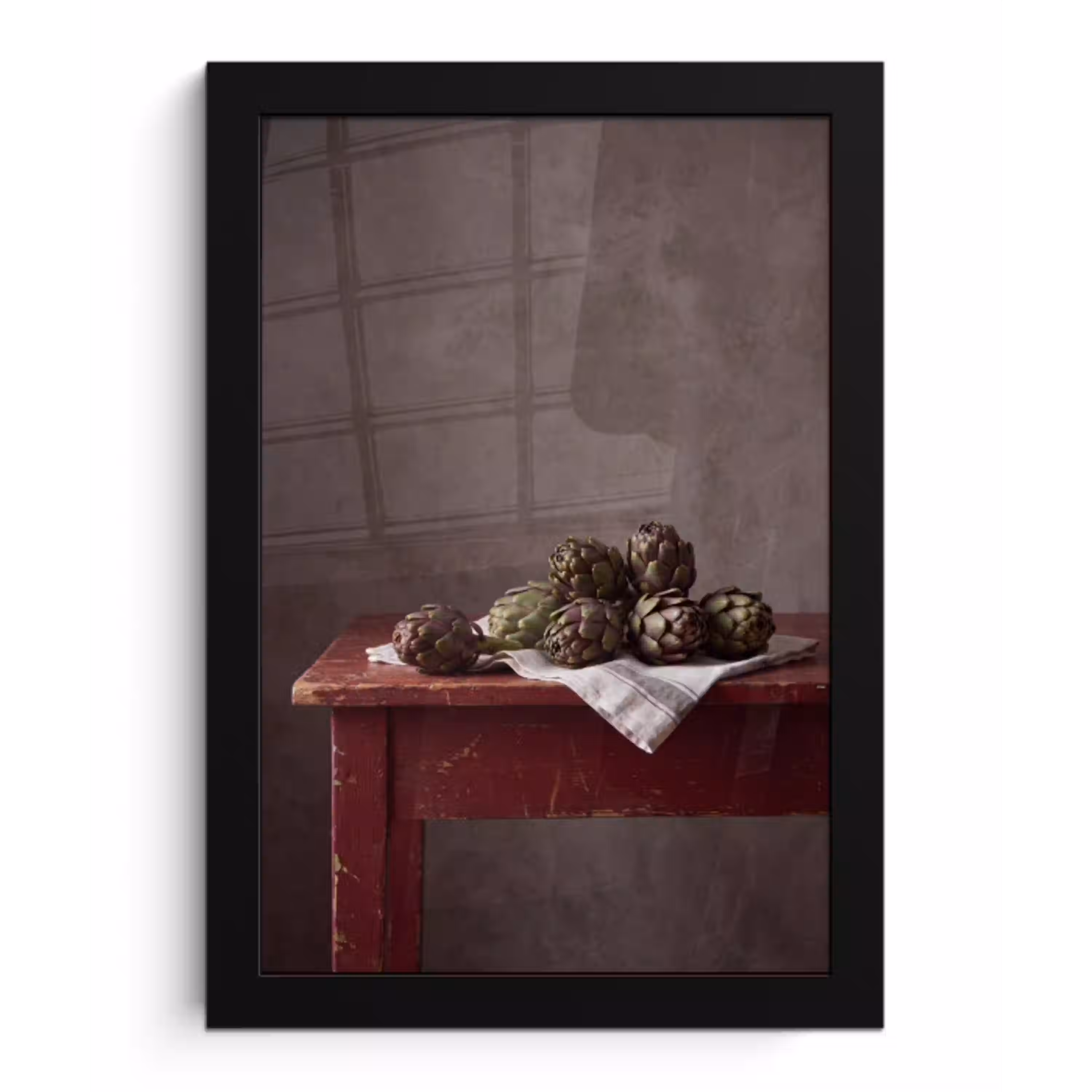 Artisjok - Eten - Rustiek fotolijst zwart zonder passe partout klein -3d