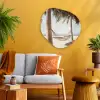 Hangmat - Palmbomen - Strand - Zee Wandcirkel Organisch Plexiglas middel -sfeer4