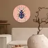Kever - Donkerblauw - Bloemen - Sierlijk Wandcirkel kunststof plaat 5mm dik klein -sfeer1