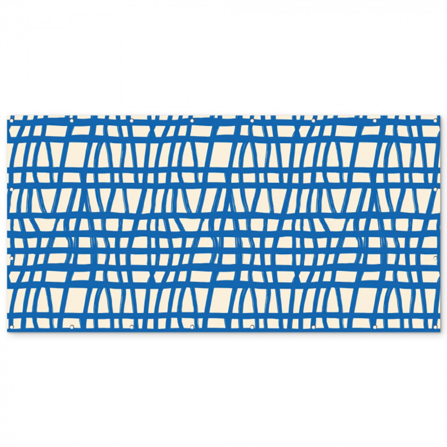 Ruitpatroon - Blauw - Crème Balkonbeschermer Duitsland klein 596 -zz_3d