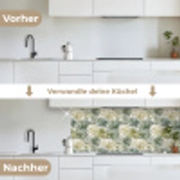 Bladeren - Botanisch - Groen keuken achterwand 2 middel 871 -voor-na_DE