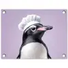 Pinguïn - Koksmuts - Lief - Paars tuinposter los doek klein -3d
