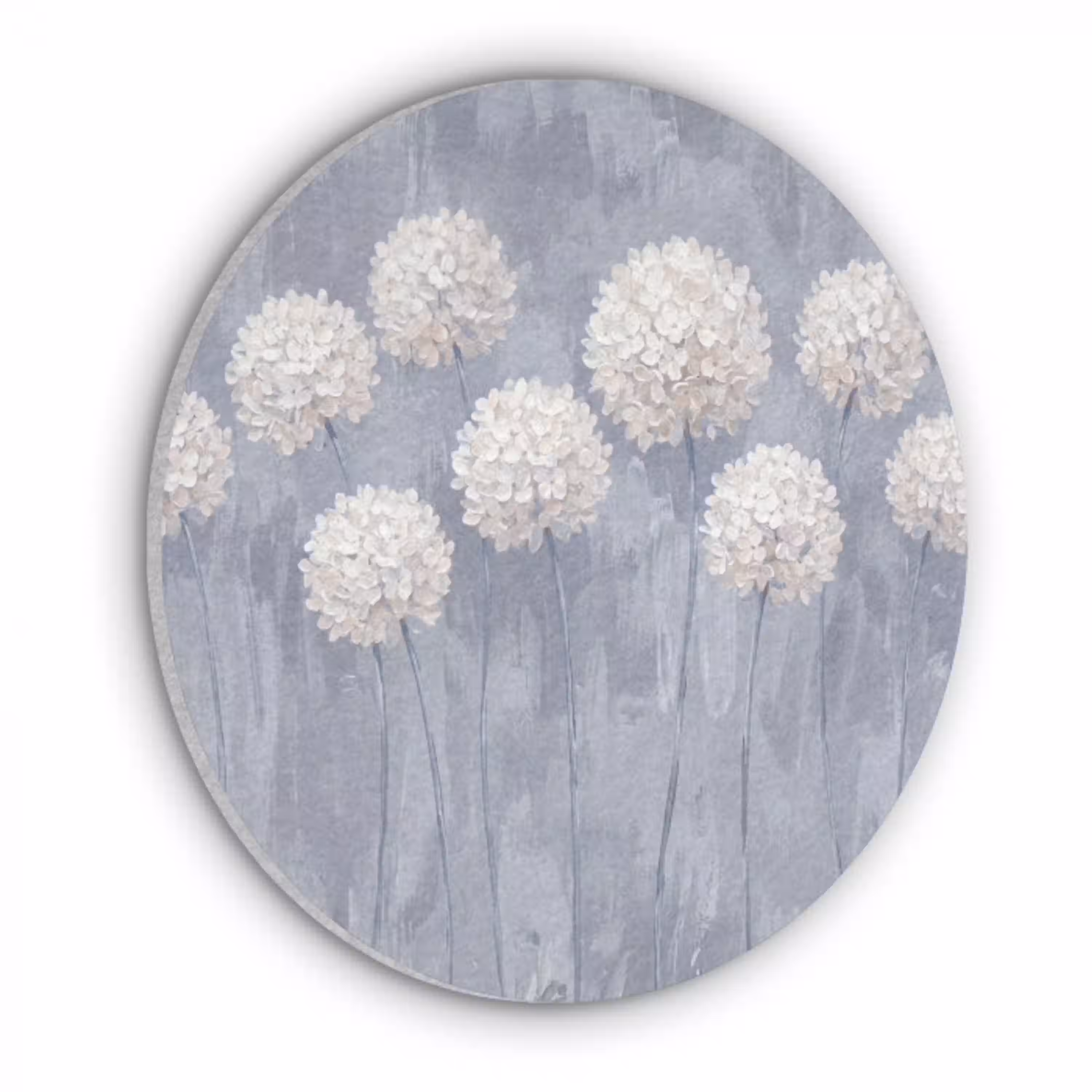 Bloemen - Illustratie - Blauw Akoestische PET Vilt - Rond klein -3d