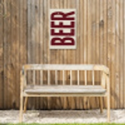 Japandi - Beer - Red - Retro Tuinposter op houten frame 2 cm dik klein -sfeer4