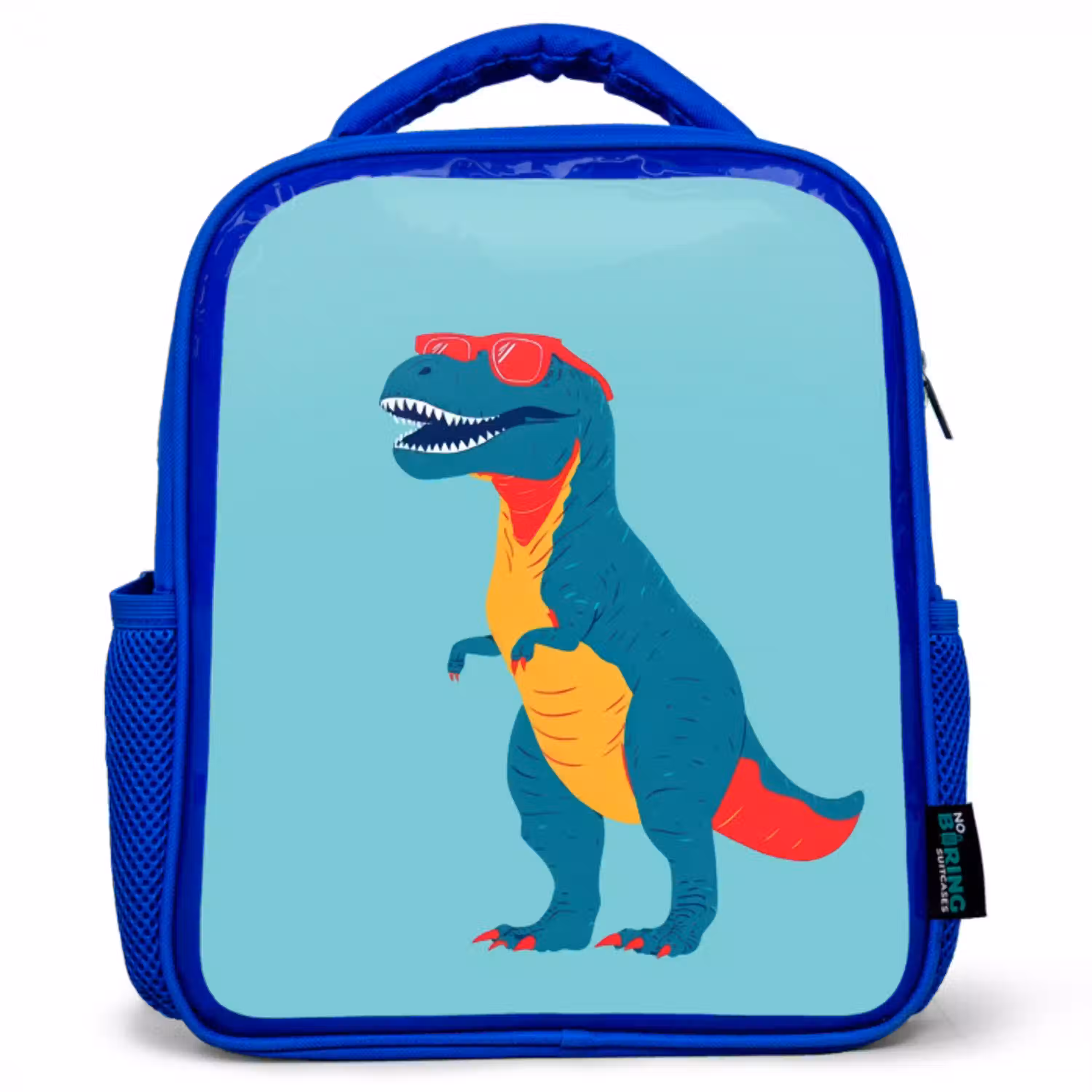 Dinosaurus - Blauw - Zonnebril Kinderrugzak - Blauw middel -3d