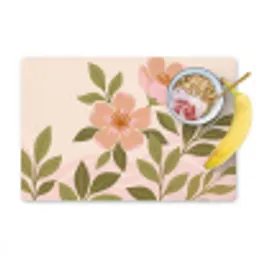 Grafisch - Bloemen - Roze Placemat vinyl groot -zzzproduct_Kitchenyeah-website