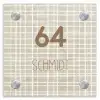 Beige raster - Modern Naambord Vierkant klein -3d