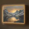 Berglandschap met Gouden Zonsondergang Light Box met batterij (Wandlamp) middel -z3d_website