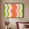 Banen - Golven - Kleurrijk - Verticaal Textielframe zwart klein -sfeer1