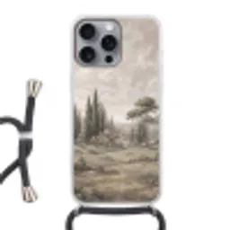 Vallei - Bos - Natuur - Groen Hoesje iPhone 16 Pro Max met koord klein -3d