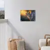 Eekhoorn - Boomstam - Zonsondergang tuinposter los doek klein -sfeer8