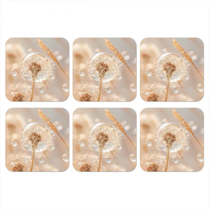 Paardenbloem - Water - Natuur - Stilleven - Modern onderzetter kurk middel -3d