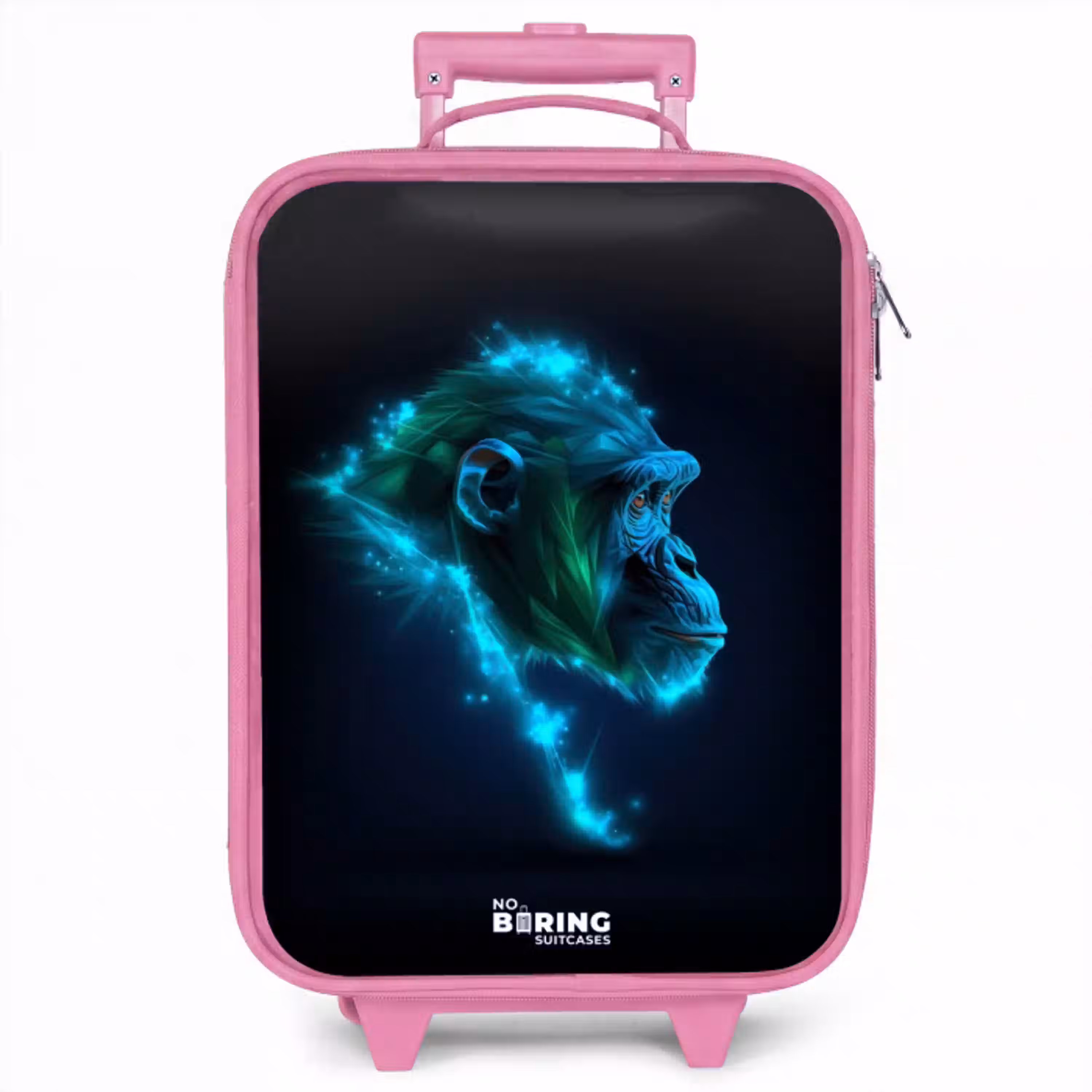 Neon silhouet van een chimpansee Kinderkoffer - Roze klein -zzz_website3d