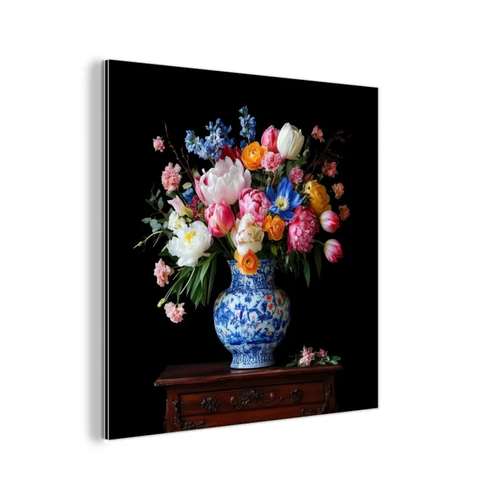 Rozen - Bloemen - Vaas - Boeket aluminium wit klein -3d