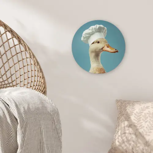 Eend - Koksmuts - Cute - Vogel Wandcirkel plexiglas klein -sfeer5