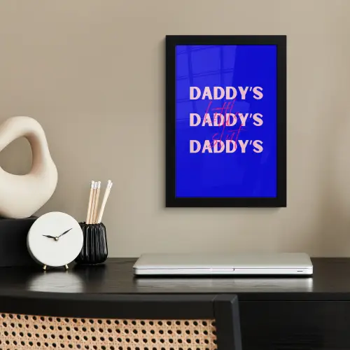 Blauw - Daddy's - Blokletters fotolijst zwart zonder passe partout klein -sfeer1