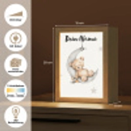 Beer - Maan - Sterren - Kinderen Light Box met kabel (Kinderlampje) klein -USP_websiteoverzichtDE