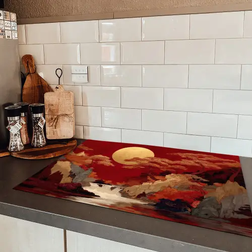 Volle maan - Landschap - Waterval Inductie beschermer vinyl 3mm klein -sfeer3