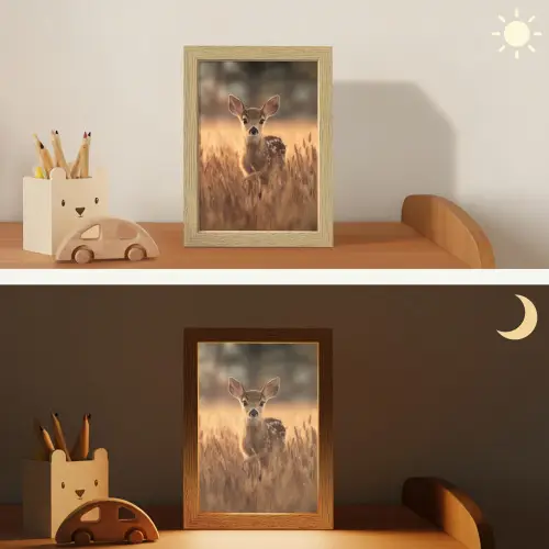 Hert - Graanveld - Bruin Light Box met kabel klein -sfeer3_kind