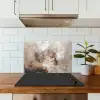 Verf - Abstract - Beige - Kunst keuken achterwand spatscherm klein -sfeer2