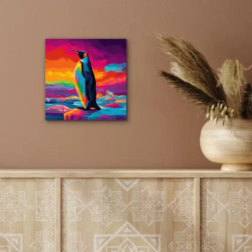 Ijsschots - Pinguïn - Abstract - Lucht aluminium wit klein -sfeer4