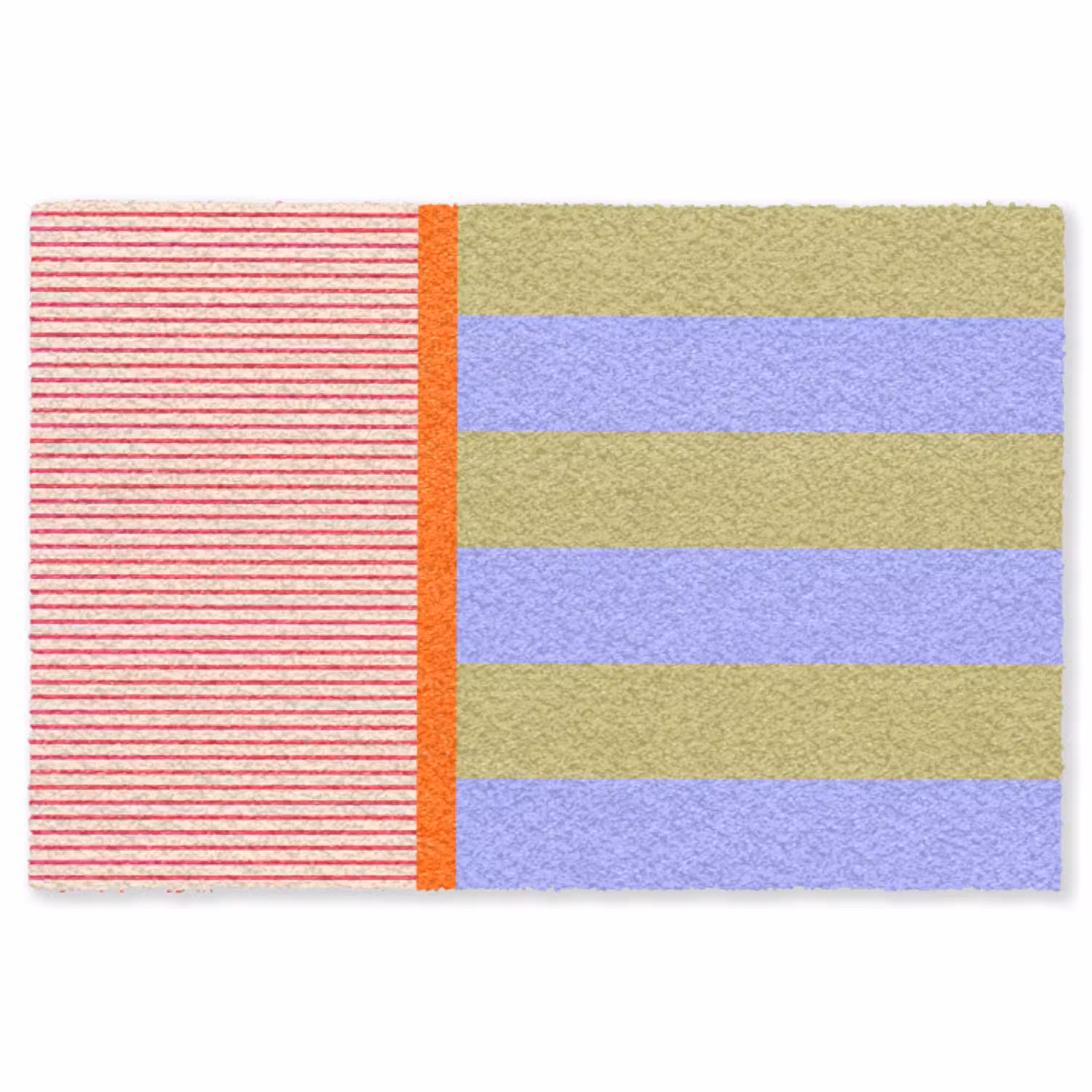 Abstract - Geometrie - Strepen - Blokken - Rood Vloerkleed Rechthoek klein -3d