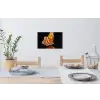 Vlinder - Bloemen - Insect - Portret - Zwart - Oranje Muursticker klein -eettafel