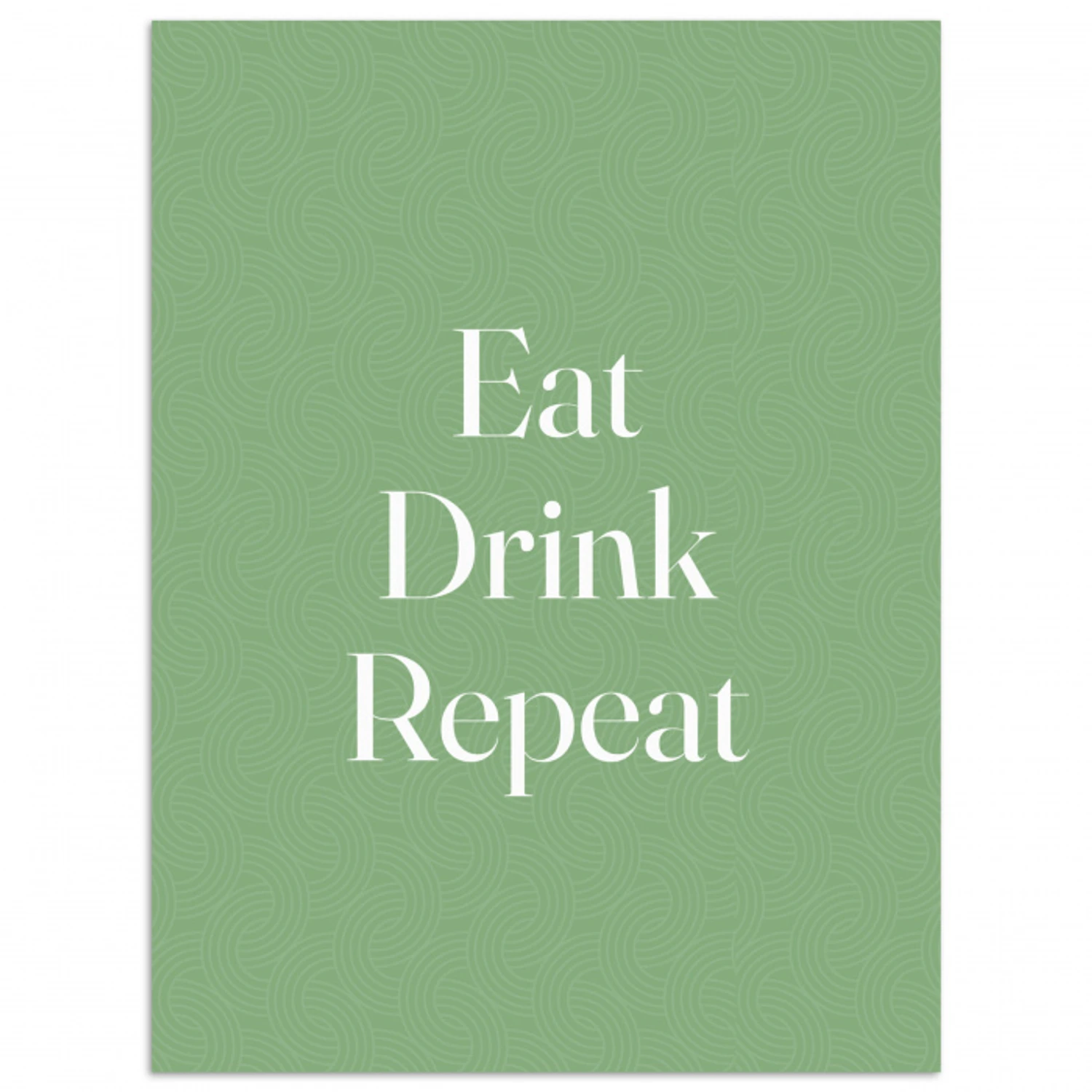 Eten - Drinken - Tekst - Mintgroen poster papier klein -3d