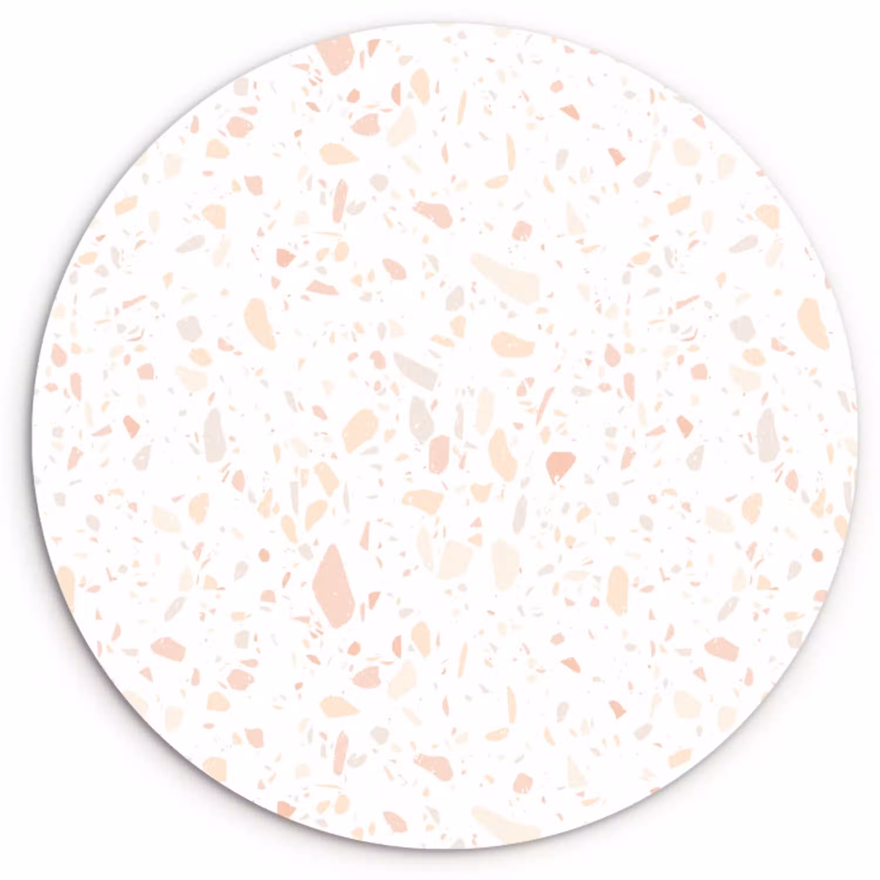 Terrazzo -  Patroon - Wit - Perzik Wandcirkel plexiglas klein 852 -3d