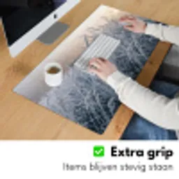 Rijp - Gras - Kristallen - Winter - Minimalistisch Muismat XXL klein -sfeer3