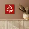 Silhouet - Bladeren - Tak aluminium wit klein -sfeer4