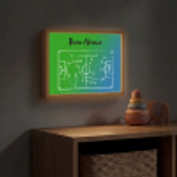 Voetbal - Tactiek - Spel - Groen - Blauw Light Box met batterij (Wandlamp kind) middel -sfeer5_kind