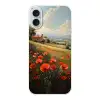 Klaprozen - Rood - Heuvels - Landschap Apple iPhone 16 Plus klein -3d