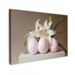 Lelies - Eieren - Pasen Tuinposter op houten frame 2 cm dik klein -3d