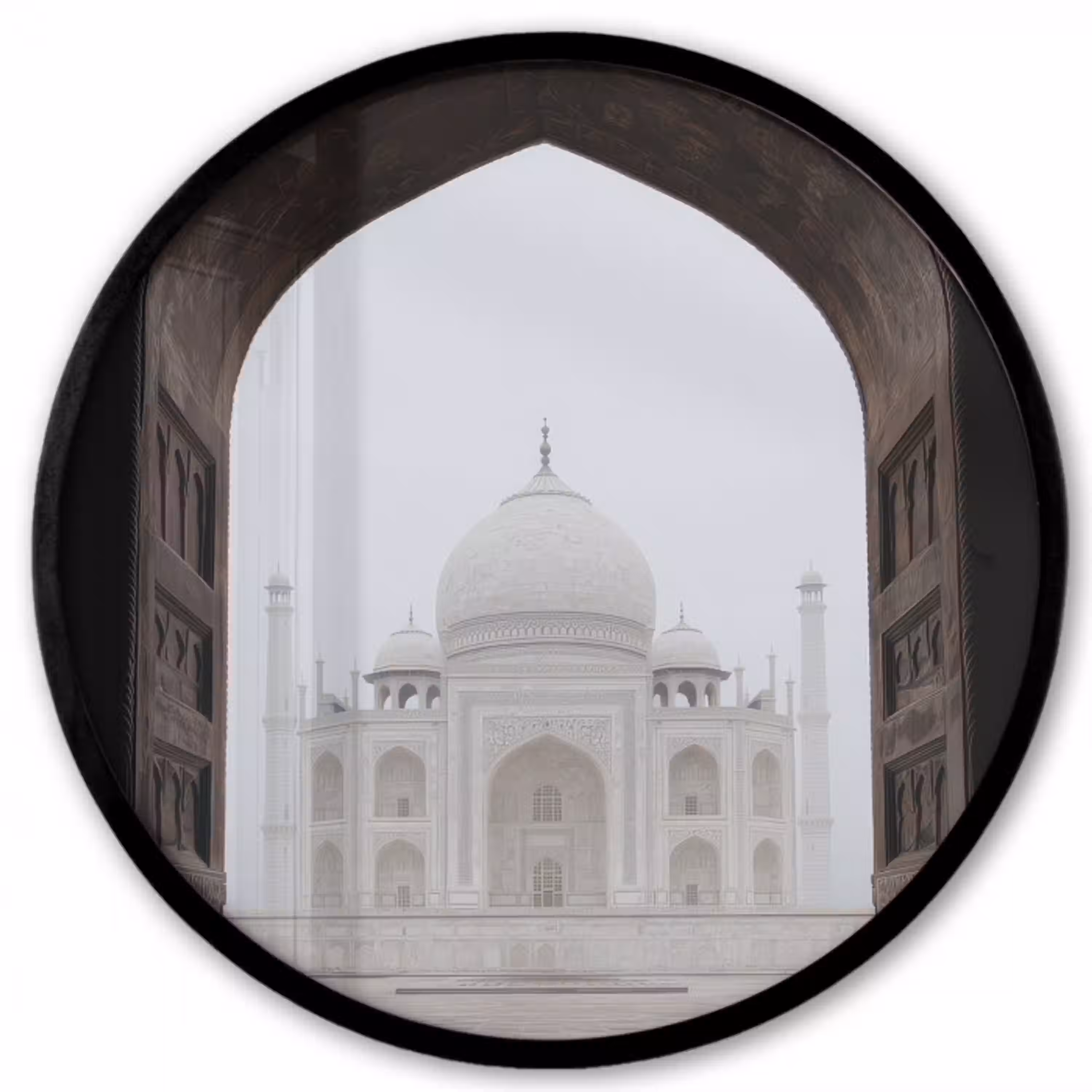 Poort - Symmetrische koepel - Minaretten - Moskee Fotolijst rond zonder passe partout klein -3d