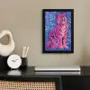 Tijger - Roze - Bladeren - Jungle fotolijst zwart zonder passe partout klein -sfeer1