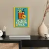 Ijsthee - Illustratie - Blauw - Citroen poster papier klein -sfeer1