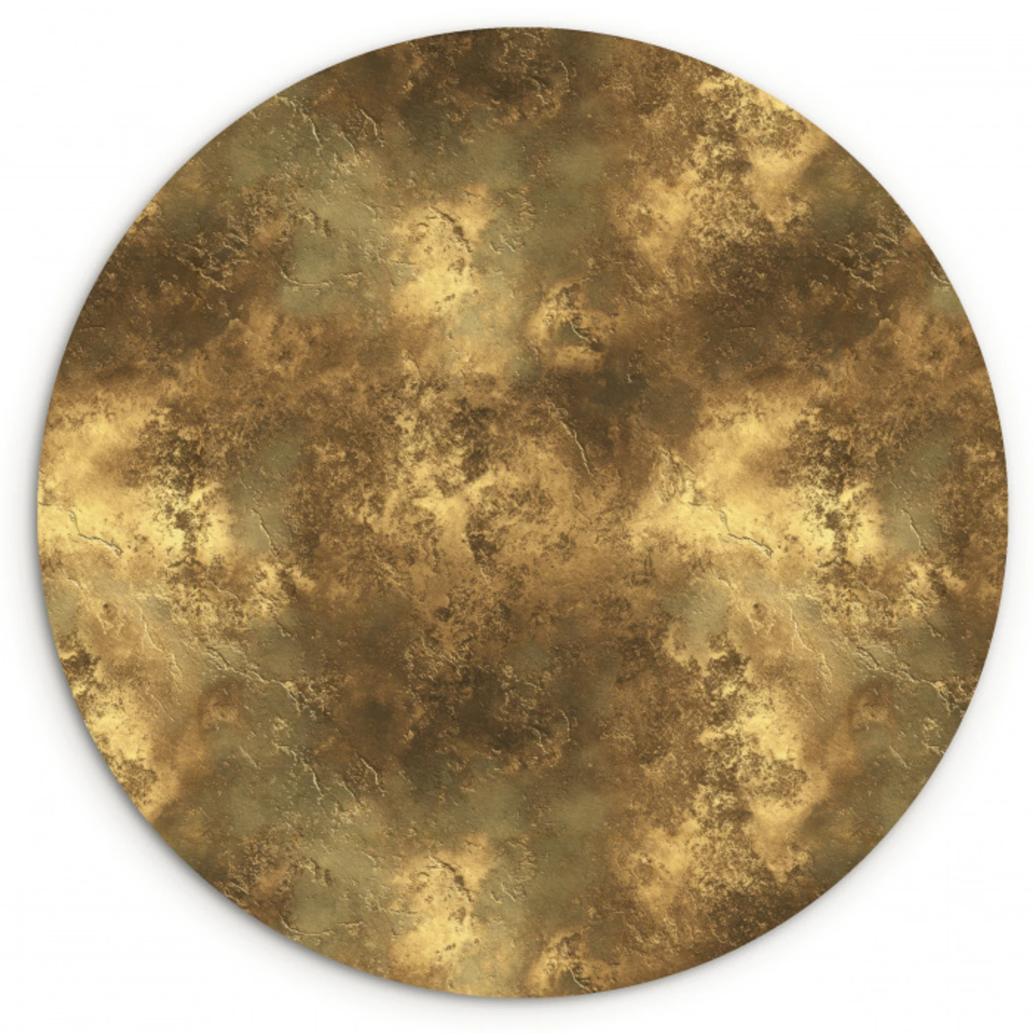 Antiek - Metaallook - Goud Wandcirkel kunststof plaat 5mm dik klein 188 -3d